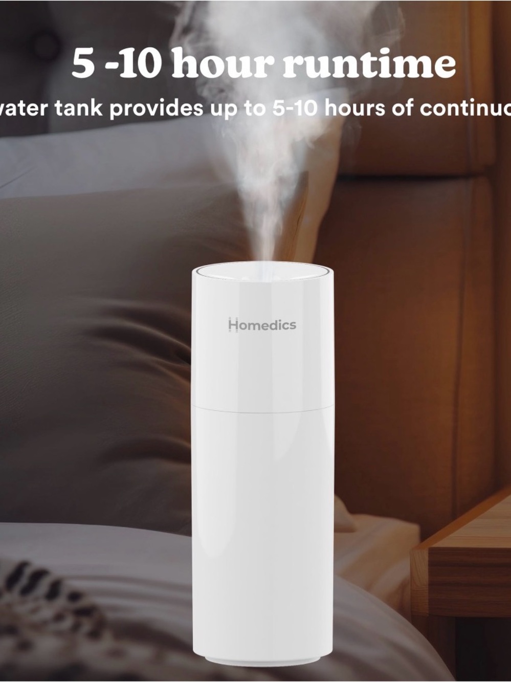 Homedics White Portable Ultrasonic Humidifier Sticker Label